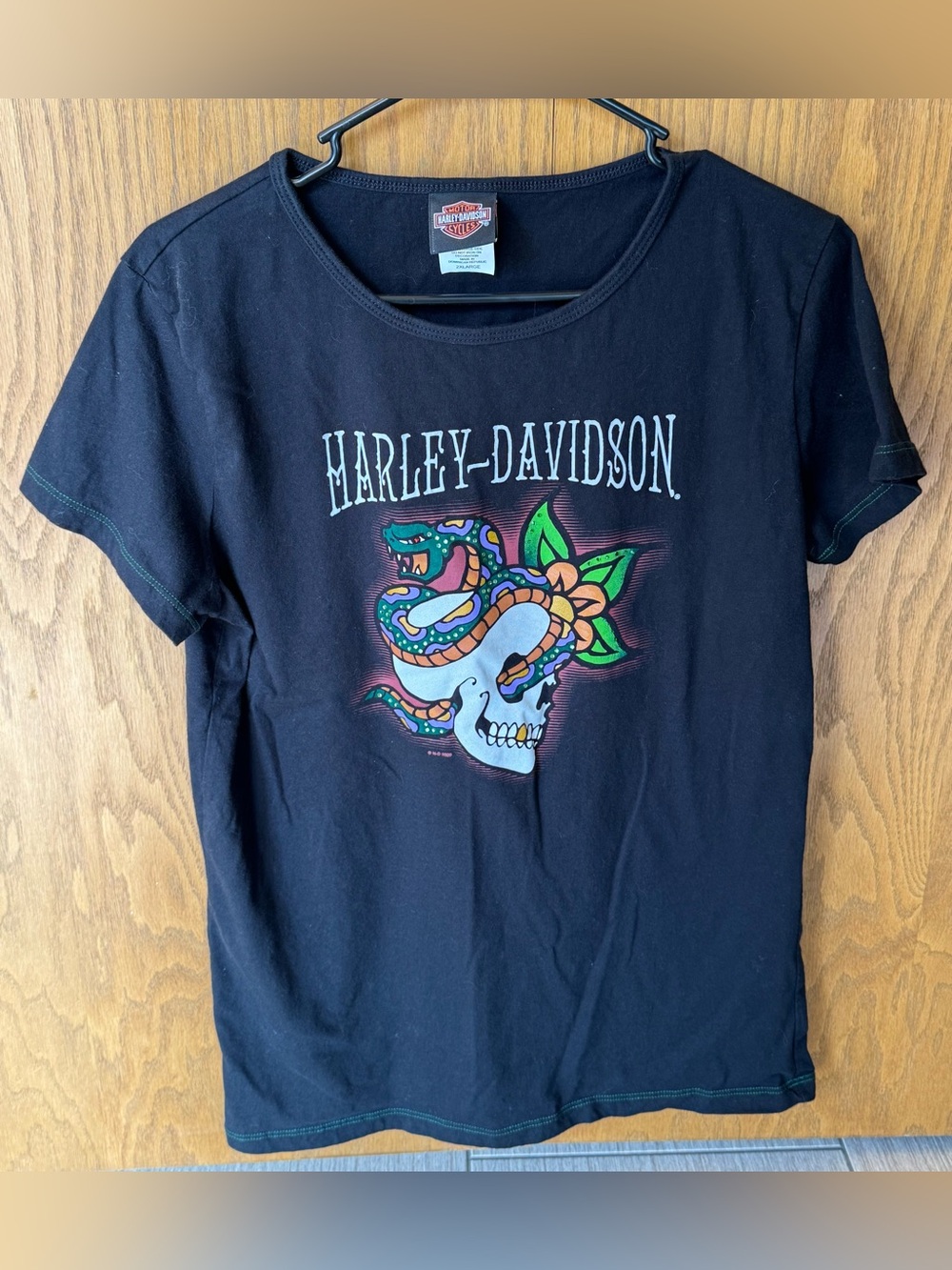 Harley-Davidson Black Tee skull and snake graphic - San Francisco